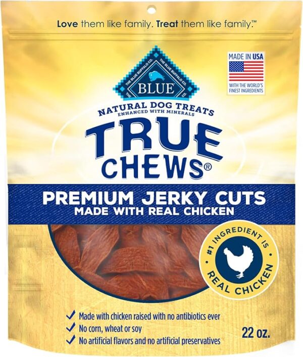 Blue Buffalo True Chews Premium Jerky Cuts Dog Treats with Natural Ingredients Chicken