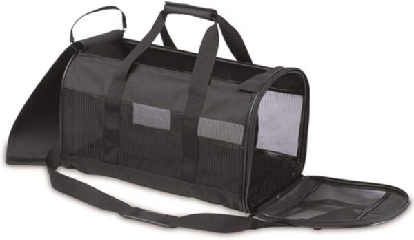 Soft-Sided Kennel Cab Pet Carrier,Black,Up to 10lbs, 17 X 10 X 10 (21329)