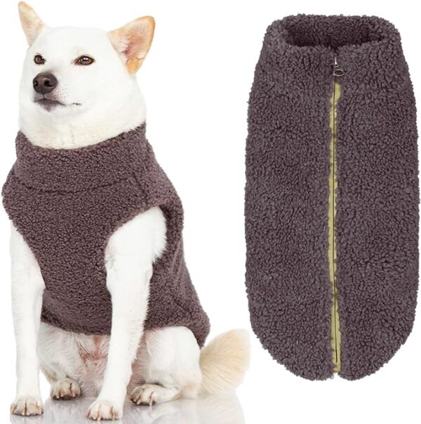 Gooby Sherpa Vest Dog Sweater - Warm Gray, X-Large